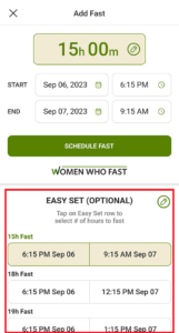 intermittent fasting calculator women who fast app easy set optional fasting times